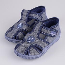 Ciabatte da bambino Viggami Daniel ricamo grigio 1