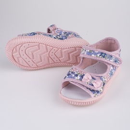 Ciabatte da bambina Viggami Marta fiori blu rosa multicolore 1