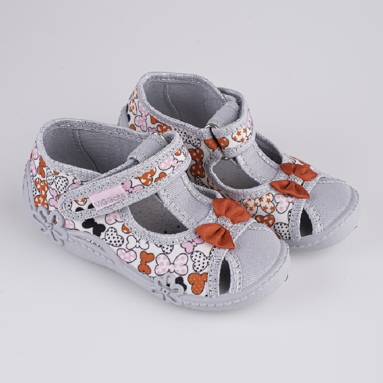 Ciabatte bambina Viggami Marysia fiocchi grigio 1