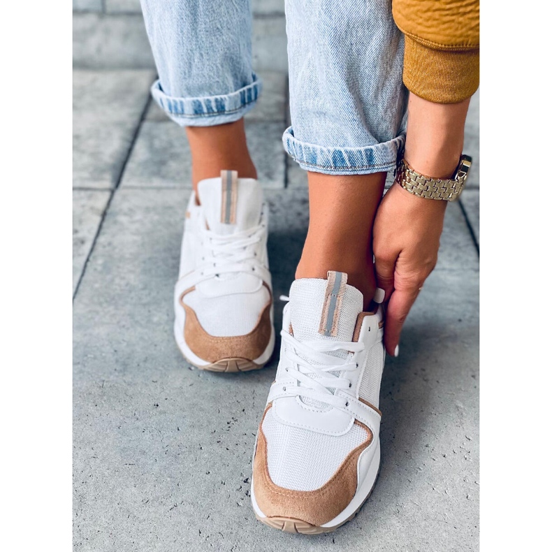 Scarpe da ginnastica Montse Khaki bianca cachi 1