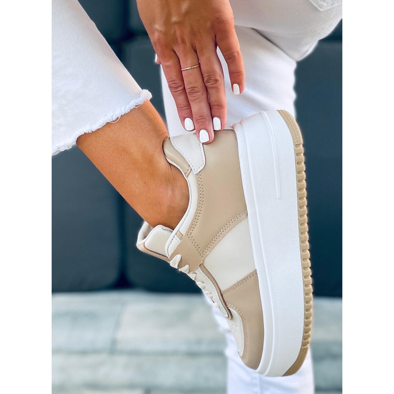 Sneakers da donna Dhara Beige bianca 1