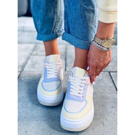 Sneakers da donna Dhara Yellow bianca blu rosa multicolore giallo 1
