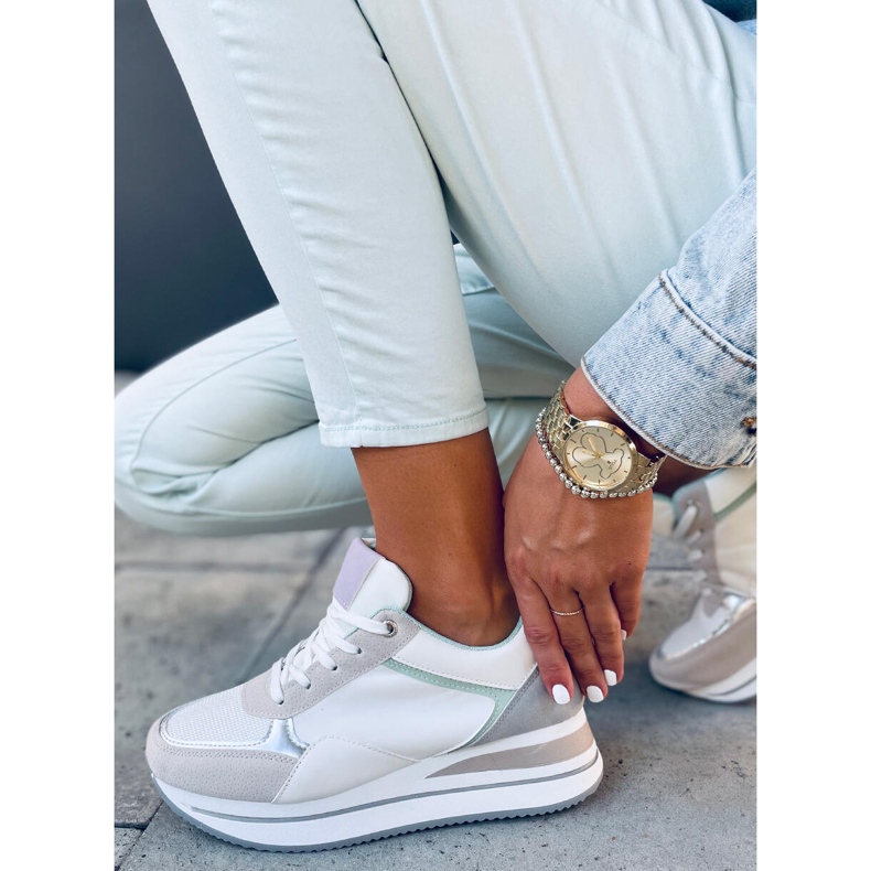 Sneaker con zeppa Bahar Grey beige viola d'argento grigio multicolore 1