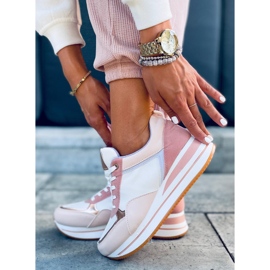 Scarpe sportive con zeppa Bahar Pink bianca rosa 1