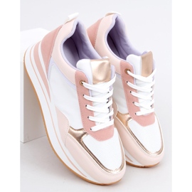 Scarpe sportive con zeppa Bahar Pink bianca rosa 2
