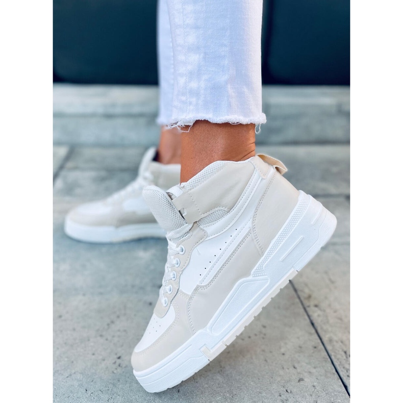 Sneaker alta Tiago Beige bianco 1