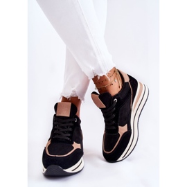 PS1 Scarpe sportive da donna in pelle scamosciata nere e beige Elisse nero 2