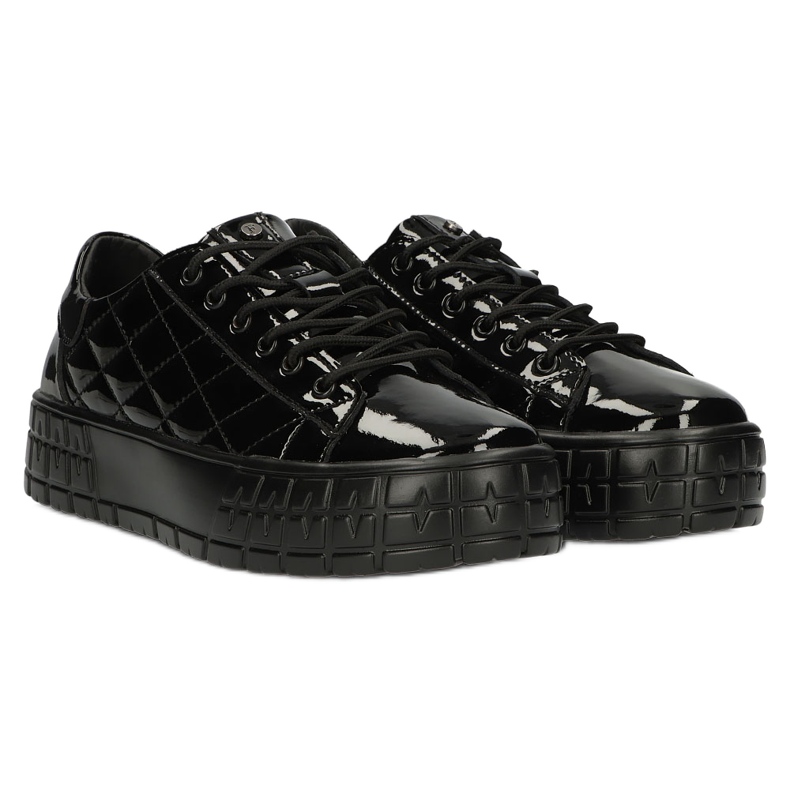 Filippo Sneakers in pelle trapuntata alla moda DP3932 / 22 BK nero 4