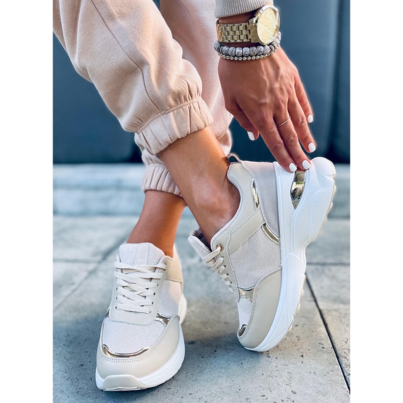 Scarpe sportive con zeppa nascosta Dafne Beige 1