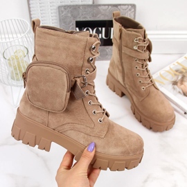 Stivali platform da donna con una tasca, Vinceza beige 2