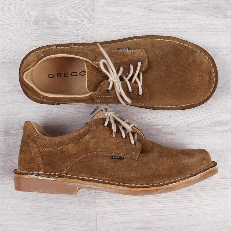 Marrone Gregor 1108, scarpe da uomo in pelle scamosciata 1