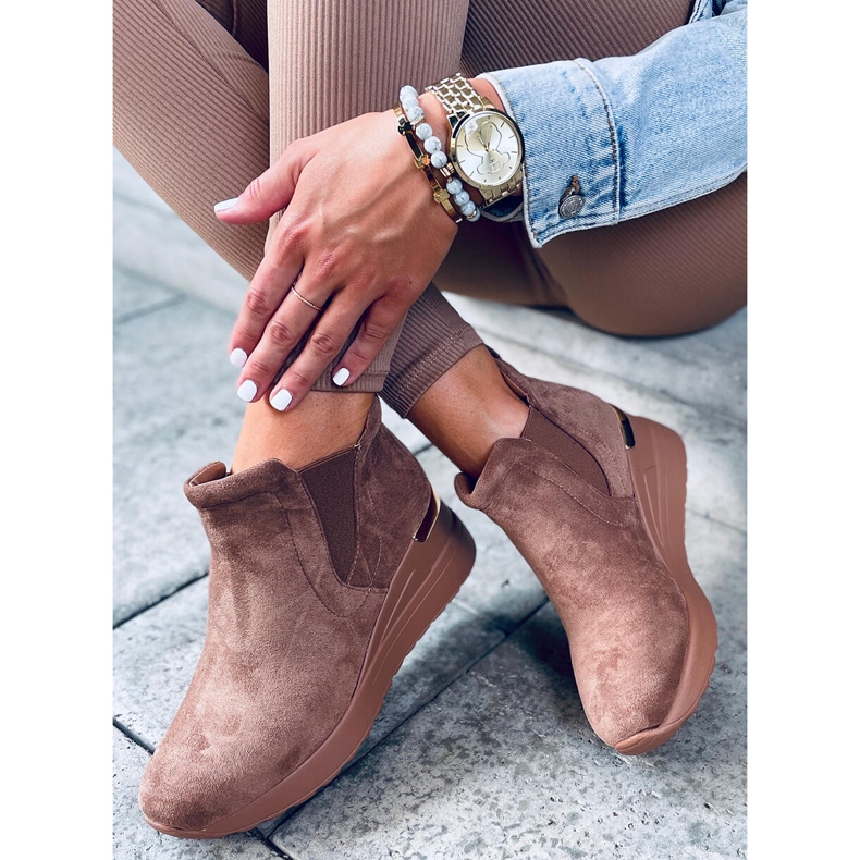 Scarpe con zeppa Florens Khaki beige 1