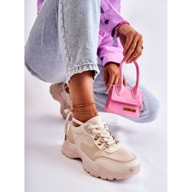 PG1 Scarpe sportive da donna in pelle scamosciata Sneakers beige chiaro Gran Bretagna 2