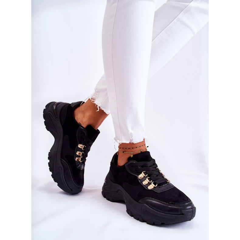PG1 Scarpe sportive da donna in pelle scamosciata Sneakers nere Gran Bretagna nero 1