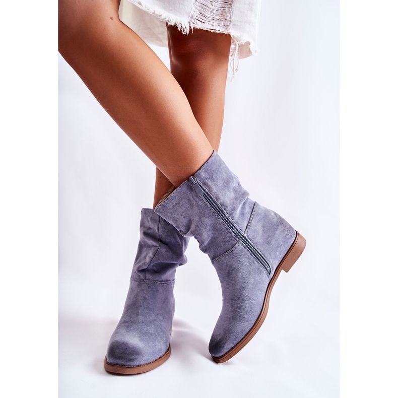 PG1 Stivali alti da donna in camoscio blu Venis 2