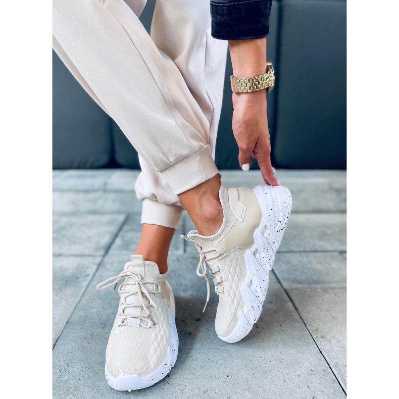 Scarpe sportive a calzino Indu Beige 1