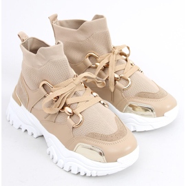 Sneaker alte con calzini Petra Khaki beige 2