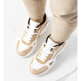 Sneakers beige da donna di Eshelby bianco 1