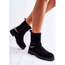 Stivaletti Openwork Con Una Cerniera Con Una Catena Nera Chantelle nero 1