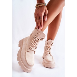Stivaletti da donna in camoscio Beige Vanita 2