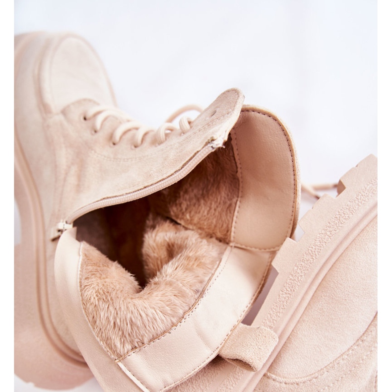 Stivaletti da donna in camoscio Beige Vanita 1
