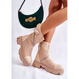 PS1 Stivaletti in pelle scamosciata da donna alla moda Beige Kandell 2