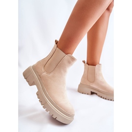 PS1 Stivali senza lacci in camoscio beige Lorea 2