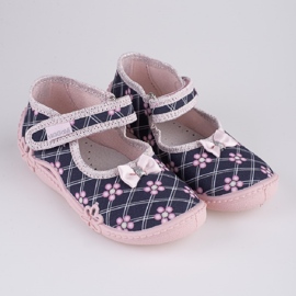 Ciabatte da bambina stampa Viggami Inka blu navy rosa 1