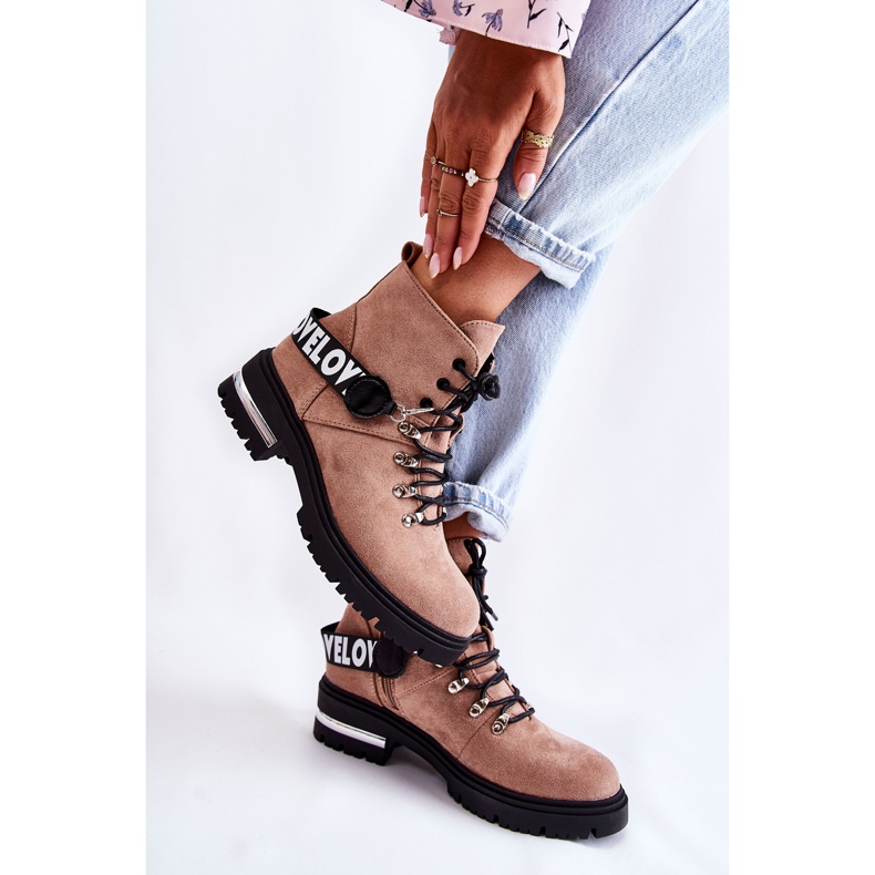 PS1 Stivali In Pelle Scamosciata Con Una Cintura Marrone Aurelio beige 2
