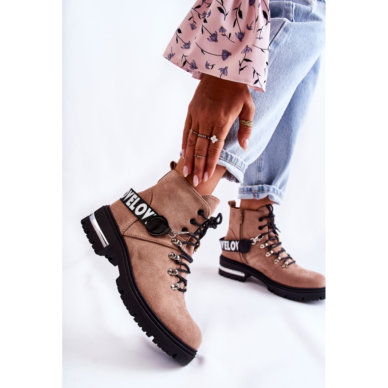 PS1 Stivali In Pelle Scamosciata Con Una Cintura Marrone Aurelio beige 1