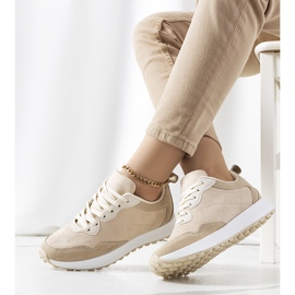 Sneakers beige da donna Buoro 1