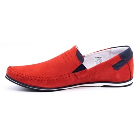 KOMODO Mocassini uomo in pelle 876 rosso 1