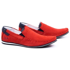 KOMODO Mocassini uomo in pelle 876 rosso 2