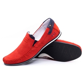 KOMODO Mocassini uomo in pelle 876 rosso 3
