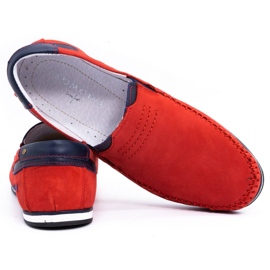 KOMODO Mocassini uomo in pelle 876 rosso 4