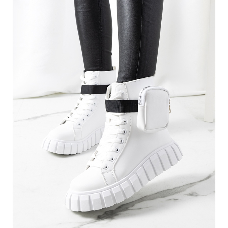 Sneakers bianche sulla piattaforma Haver bianca 1