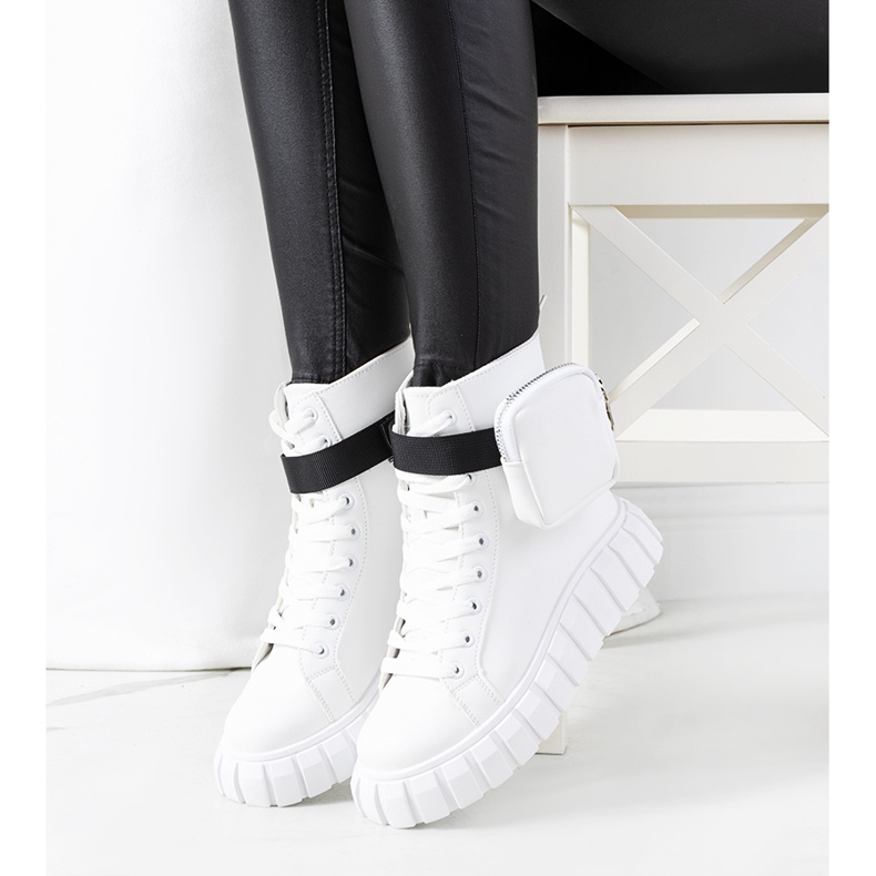 Sneakers bianche sulla piattaforma Haver bianco 2