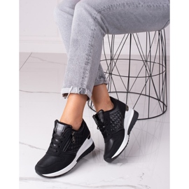 Sneakers Shelovet da donna nere con trapuntatura nero 1