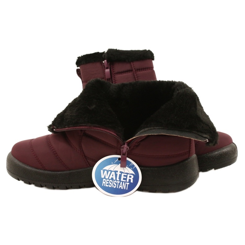 Evento Stivali da neve femminile Borgogna resistente all'acqua rosso 6
