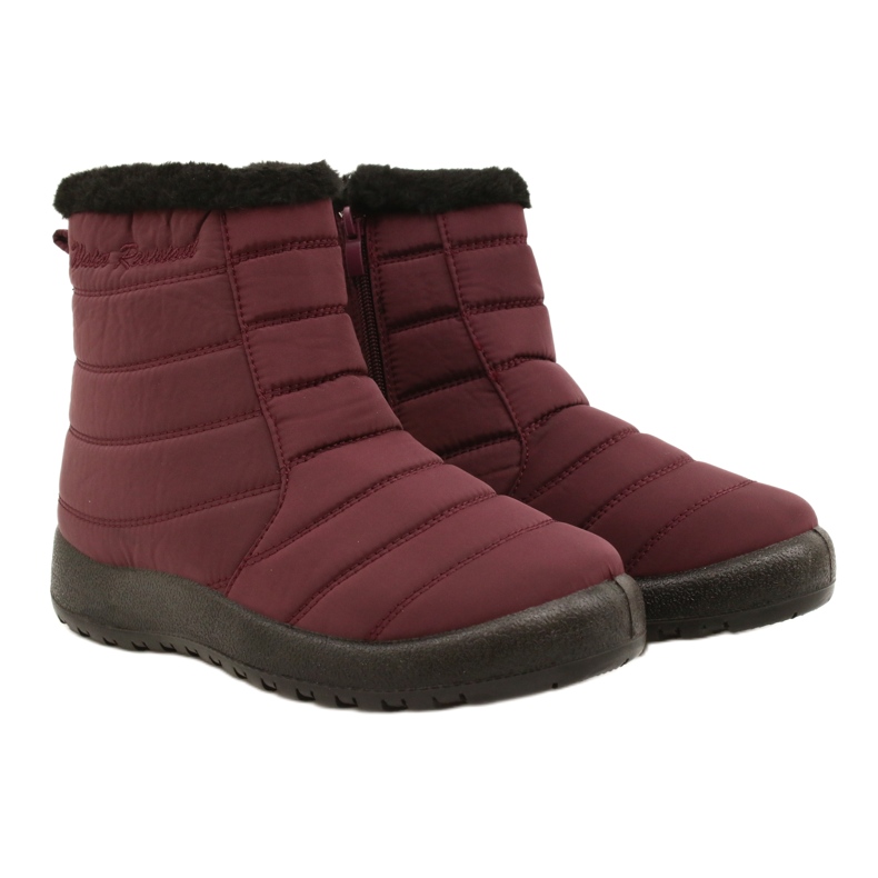 Evento Stivali da neve femminile Borgogna resistente all'acqua rosso 4