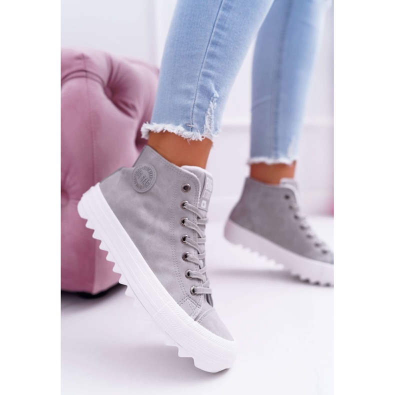Sneakers da donna Big Star High Warm Grey EE274114 grigio 1