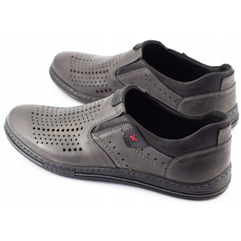 Polbut Scarpe brogue da uomo 401 Summer Grey grigio 1