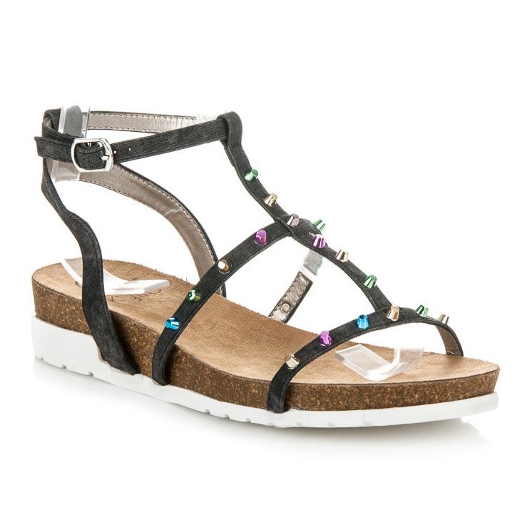 Sandali con zeppa KYLIE nero 1