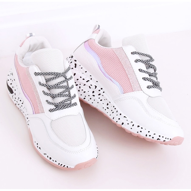 Scarpe sportive da donna Milano Pink bianca rosa 1