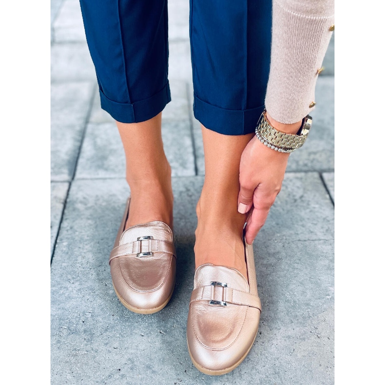 Mocassini da donna Alma Gold d'oro 2