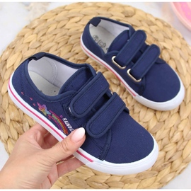 Sneakers Atletico blu navy con velcro per ragazze 1