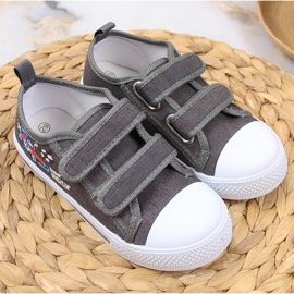 Sneakers da bambino Atletico grigie con velcro grigio 2