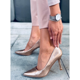 Tacchi a spillo da donna a grana Aurora Champagne rosa 1