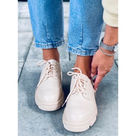 Mocassini su suola alta Unna Beige 2