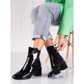 Stivali neri da donna Shelovet realizzati in ecopelle verniciata nero 1